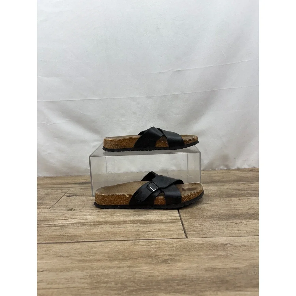 Birkenstock Barbados Black Criss‎ Cross Slides Sandals EU 39 US 8